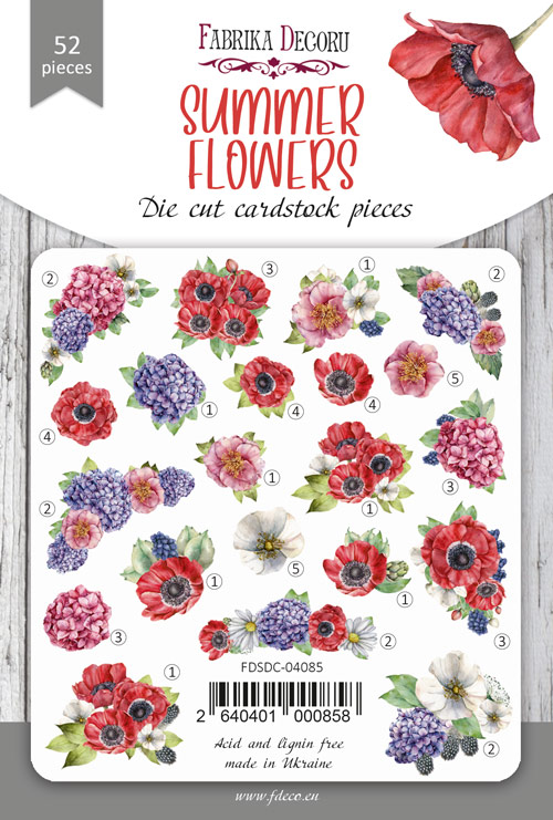 Набор вирубок колекція Summer flowers 52 шт, Фабрика Декору