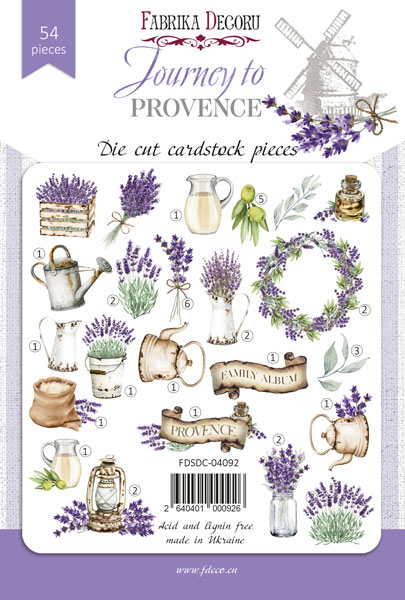 Набор высечек,  Journey to Provence, 54 шт, Фабрика Декору