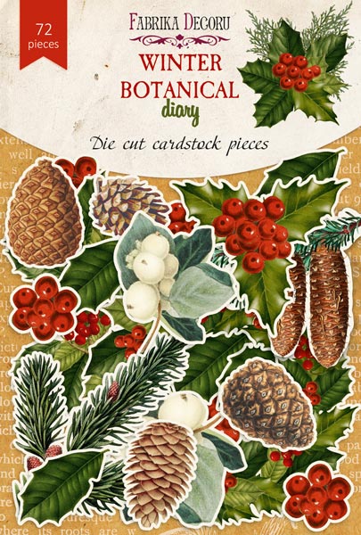 Набір вирубок колекція Winter botanical diary, 72 шт, Фабрика Декору