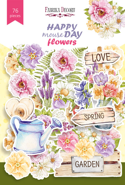 Набор высечек, коллекция Happy mouse day. Flowers 76 шт, Фабрика Декора