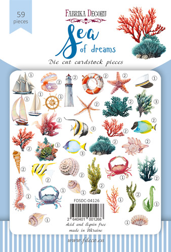 Набір вирубування для скрапбукінгу Sea of dreams, 59 шт, Фабрика Декору