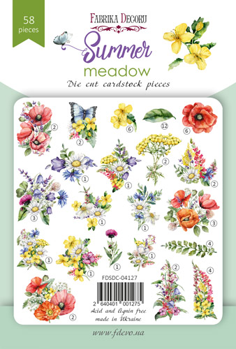 Набор высечек для скрапбукинга Summer Meadow 58 шт, Фабрика Декора