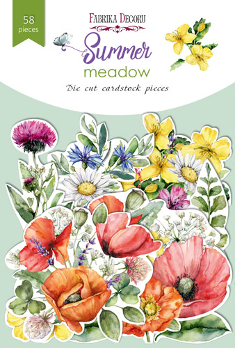 Набор высечек для скрапбукинга Summer Meadow 58 шт, Фабрика Декора