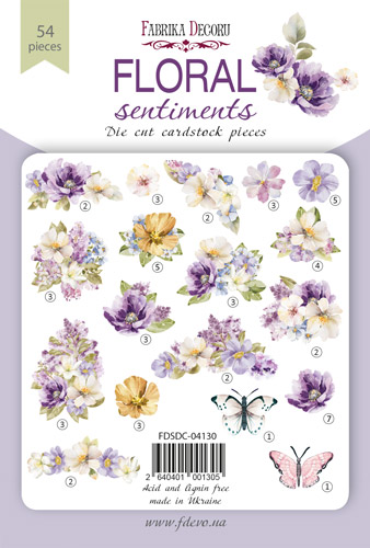 Набор высечек, коллекция Floral Sentiments, 54 шт, Фабрика Декору