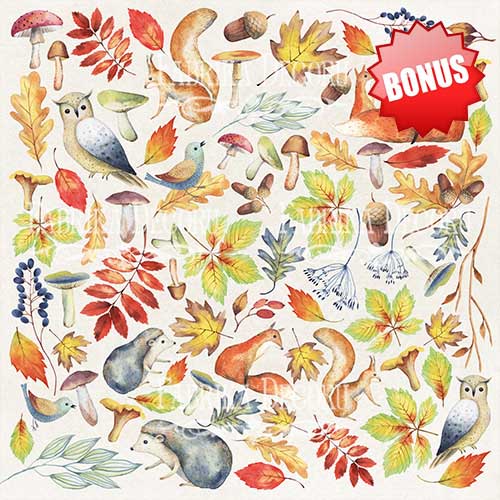 Набір скраппаперу Colors of Autumn, 30,5x30,5см, 10 арк., Фабрика Декору