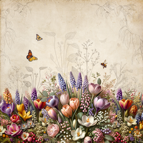 Набір скраппаперу Spring botanical story 20х20 см, Фабрика Декору