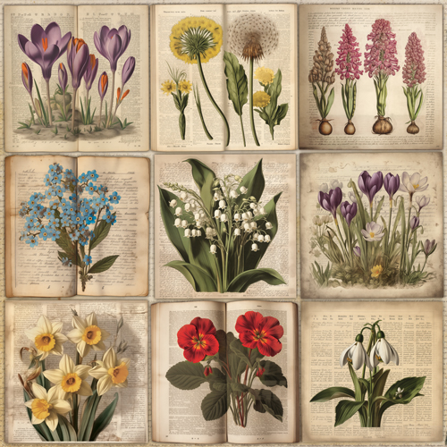 Набір скраппаперу Spring botanical story 20х20 см, Фабрика Декору