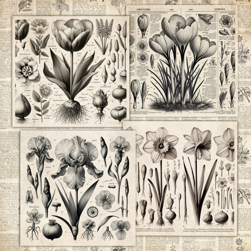 Набір скраппаперу Spring botanical story 20х20 см, Фабрика Декору
