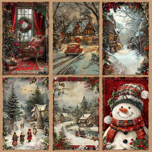 Набір двостороннього паперу для скрапбукінгу Nostalgic Christmas 30,5x30,5 см 10 аркушів, Фабрика Декору