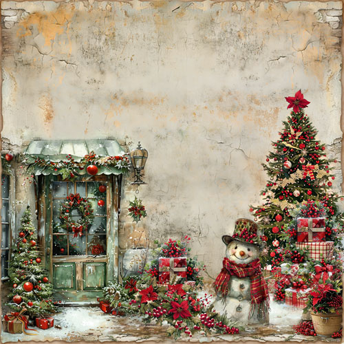 Набір двостороннього паперу для скрапбукінгу Nostalgic Christmas 30,5x30,5 см 10 аркушів, Фабрика Декору