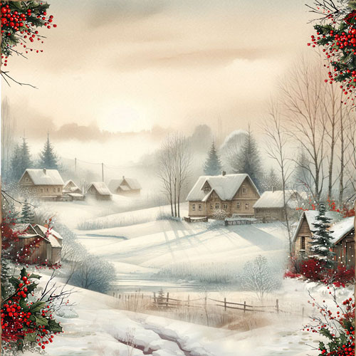 Набір двостороннього паперу для скрапбукінгу Nostalgic Christmas 30,5x30,5 см 10 аркушів, Фабрика Декору