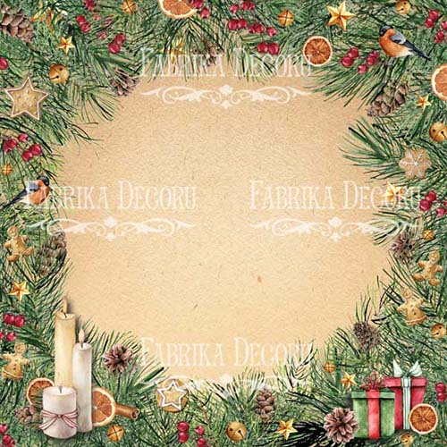 Набір скраппаперу Our warm christmas 20x20 см 10 аркушів, Фабрика Декору