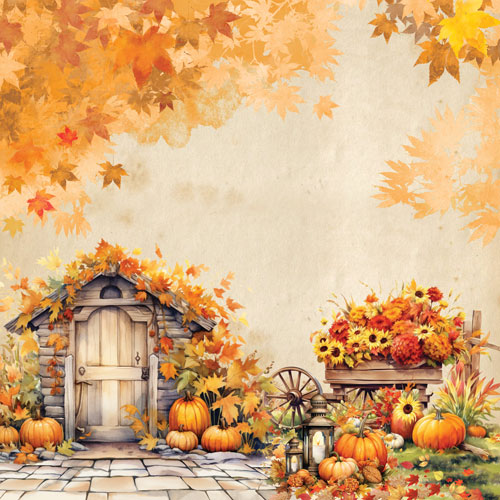 Набір скраппаперу, Bright Autumn, 10 аркушів, 20x20 см, Фабрика Декору