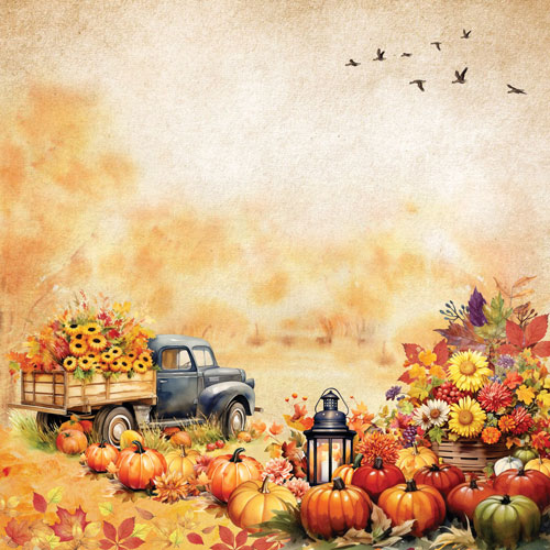 Набір скраппаперу, Bright Autumn, 10 аркушів, 20x20 см, Фабрика Декору