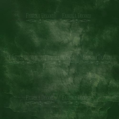 Лист двусторонней бумаги для скрапбукинга, Dark green aquarelle & Avocado  #42-02, 30,5х30,5 см, Фабрика декора