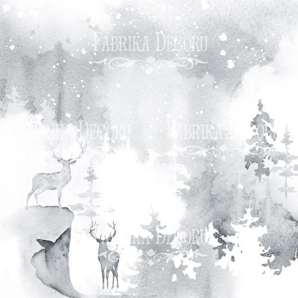 Лист двостороннього паперу для скрапбукінгу Winter melody #47-03 30,5х30,5 см, Фабрика Декору
