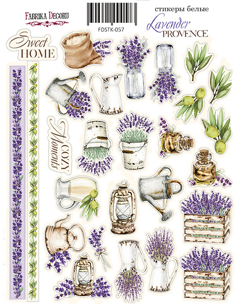 Набор наклеек, стикеров, #057, Lavender Provence-1 , Фабрика Декора