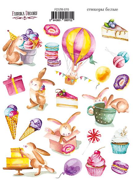 Набір наклейок, стікерів, # 070, Sweet Birthday, Фабрика Декору