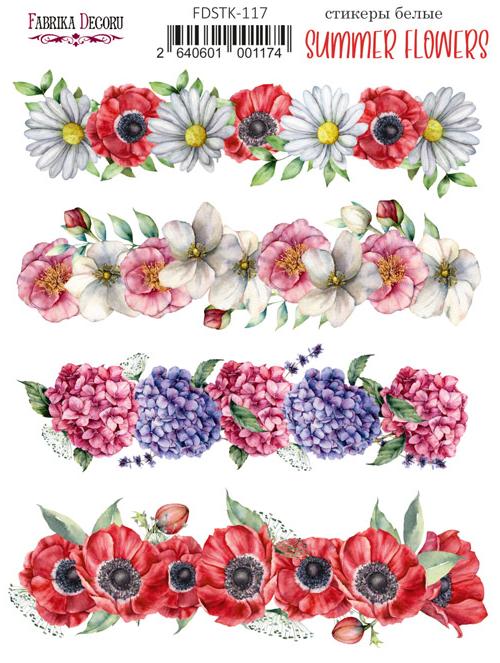 Набір наклейок (стікерів) 4 шт Summer flowers #117, Фабрика Декору
