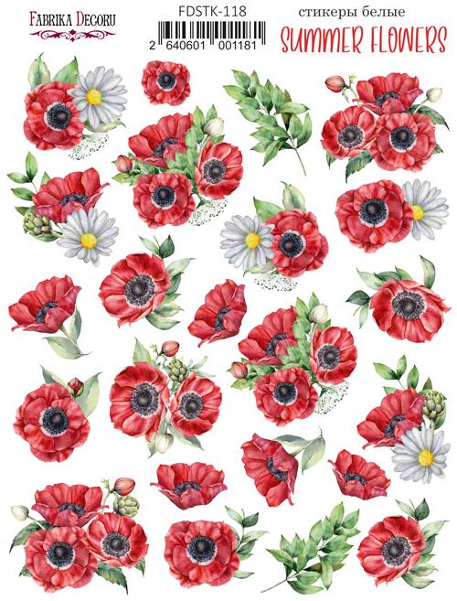 Набір наклейок (стікерів) 23 шт Summer flowers #118, Фабрика Декору
