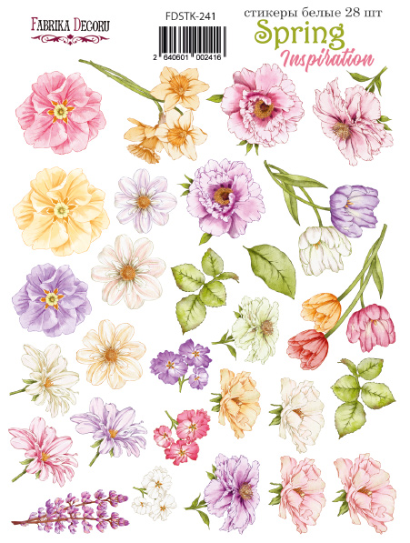 Набір наклейок (стікерів) 28од, Spring inspiration #241, Фабрика Декору