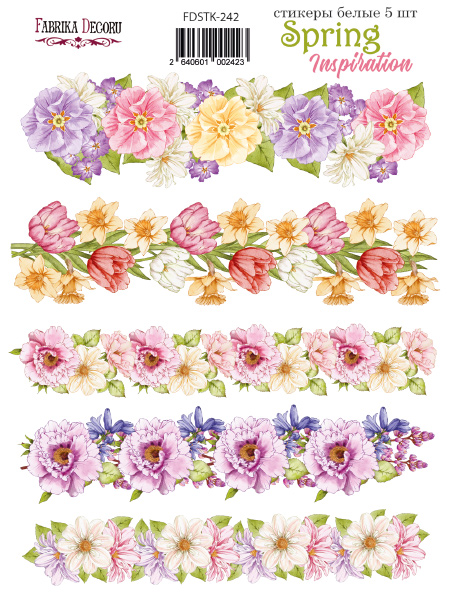 Набір наклейок (стікерів) 5од, Spring inspiration #242, Фабрика Декору