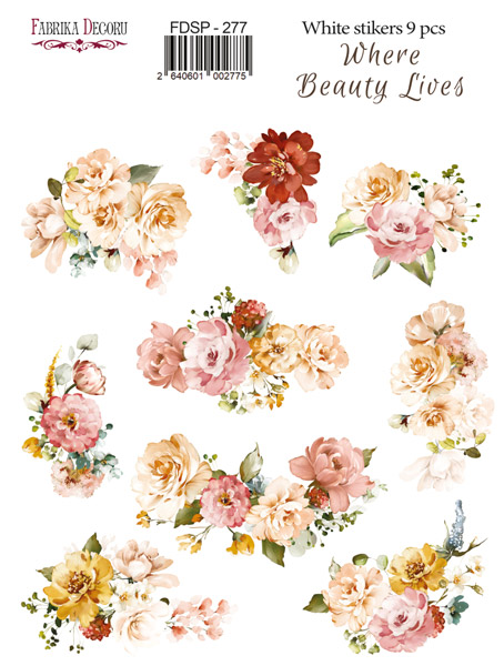 Набір наклейок (стікерів)  Where beauty lives #277, Фабрика Декору