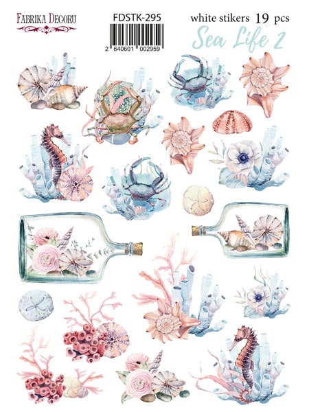 Набір наклейок (стікерів) Sea life #295, Фабрика Декору