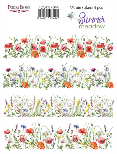Набір наклейок (стікерів) 4 шт Summer Meadow #344, Фабрика Декору