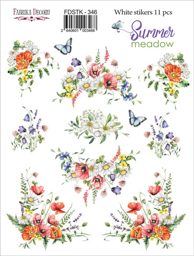 Набір наклейок (стікерів) 11шт Summer Meadow #346, Фабрика Декору