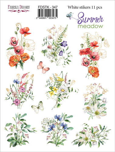 Набір наклейок (стікерів) 11шт Summer Meadow #347, Фабрика Декору