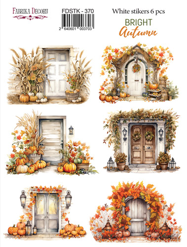 Набір наклейок (стікерів) 6 шт Bright Autumn #370, Фабрика Декору