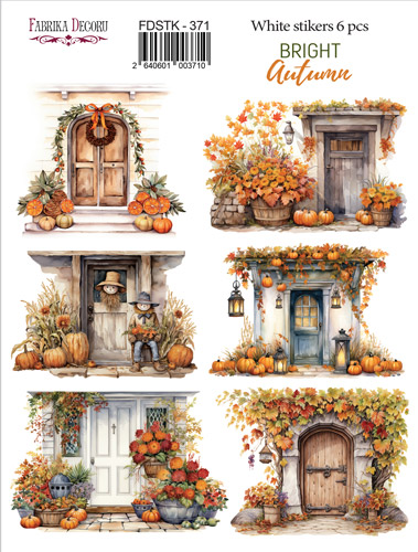 Набір наклейок (стікерів) 6 шт Bright Autumn #371, Фабрика Декору