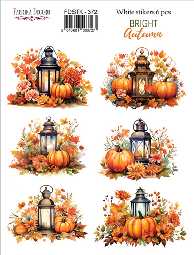 Набор наклеек (стикеров) 6 шт bright autumn #372, Фабрика Декору