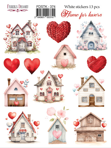 Набір наклейок (стікерів)  Home for lovers #374, Фабрика Декору