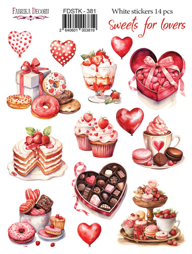 Набір наклейок (стікерів) Sweets for lovers, #381, Фабрика Декору