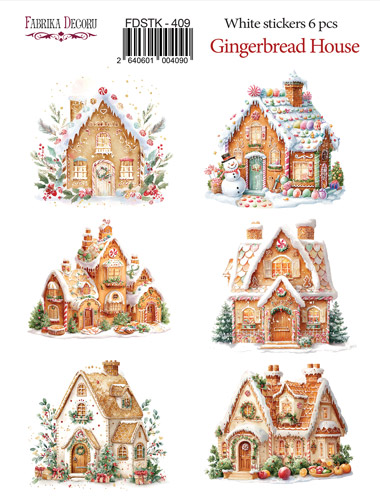 Набор наклеек (стикеров) Gingerbread House #409, Фабрика Декора