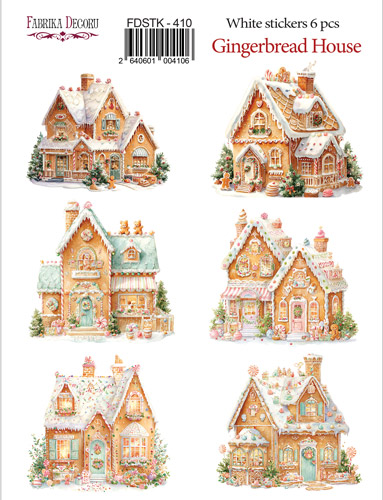 Набор наклеек (стикеров) Gingerbread House #410, Фабрика Декора