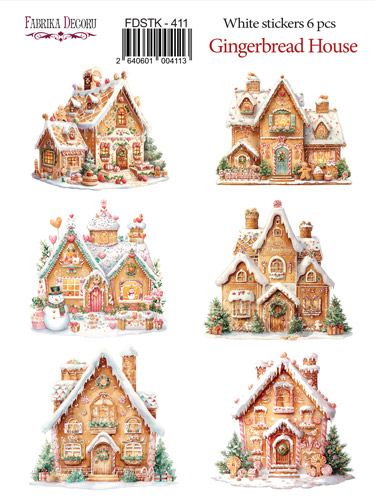 Набор наклеек (стикеров) Gingerbread House #411, Фабрика Декора