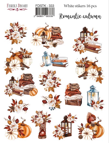 Набір наклейок (стікерів) 16шт Romantic autumn #333, Фабрика Декору