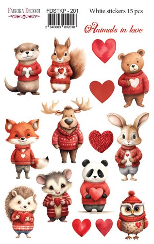Набір наклейок для планерів  Animals in love, #201, Фабрика Декору