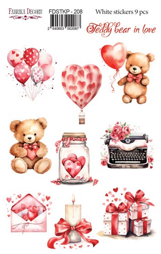 Набір наклейок для планерів Teddy Bear in Love, #208, Фабрика Декору