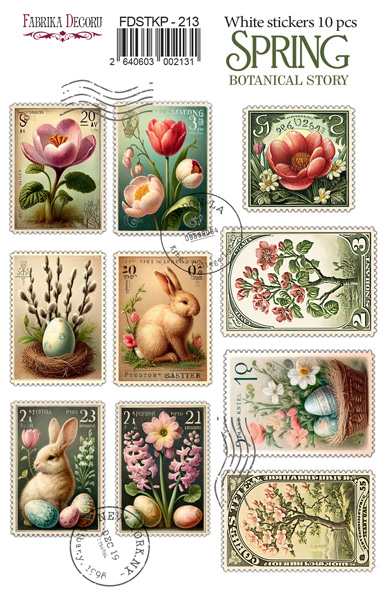 Набір наклейок для планерів Spring Botanical Story, #213, Фабрика Декору