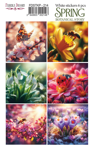 Набор наклеек для планеров Spring Botanical Story, FDSTKP-214, Фабрика Декору