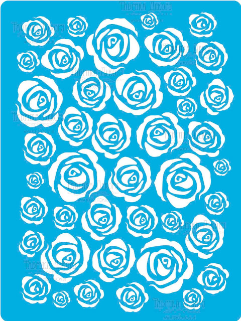 Трафарет багаторазовий 15x20см Троянди фон # 187, Фабрика Декору