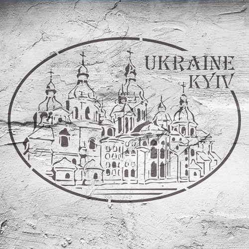 Трафарет многоразовый XL, 30х30см, Киев #032, Фабрика Декора
