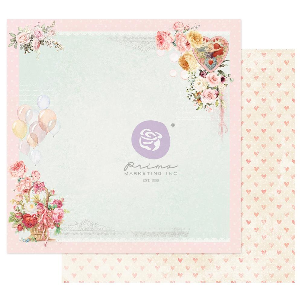 Лист двусторонней скрапбумаги, Magic Love, On a Pink, 30х30 см, Prima