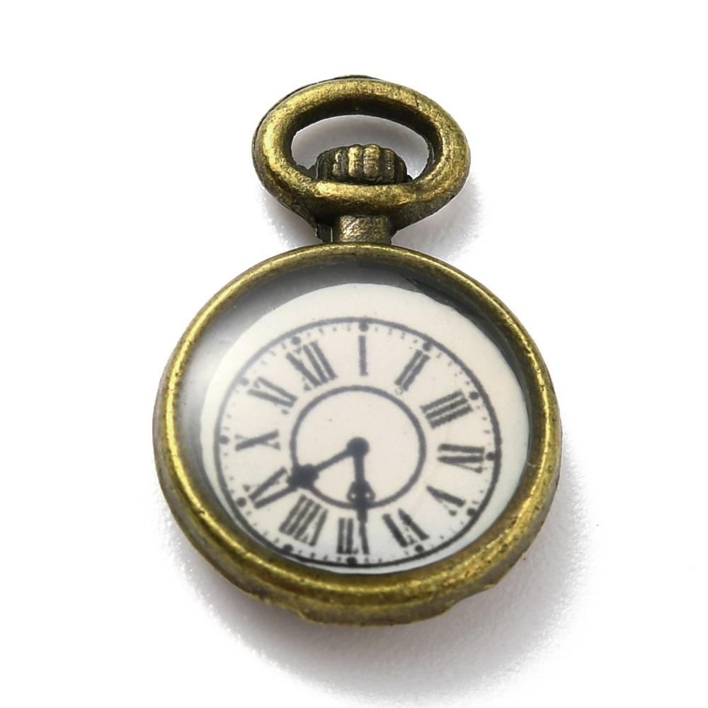 Об'ємна підвіска Вінтажний годинник, 17х12 мм, 1 шт.