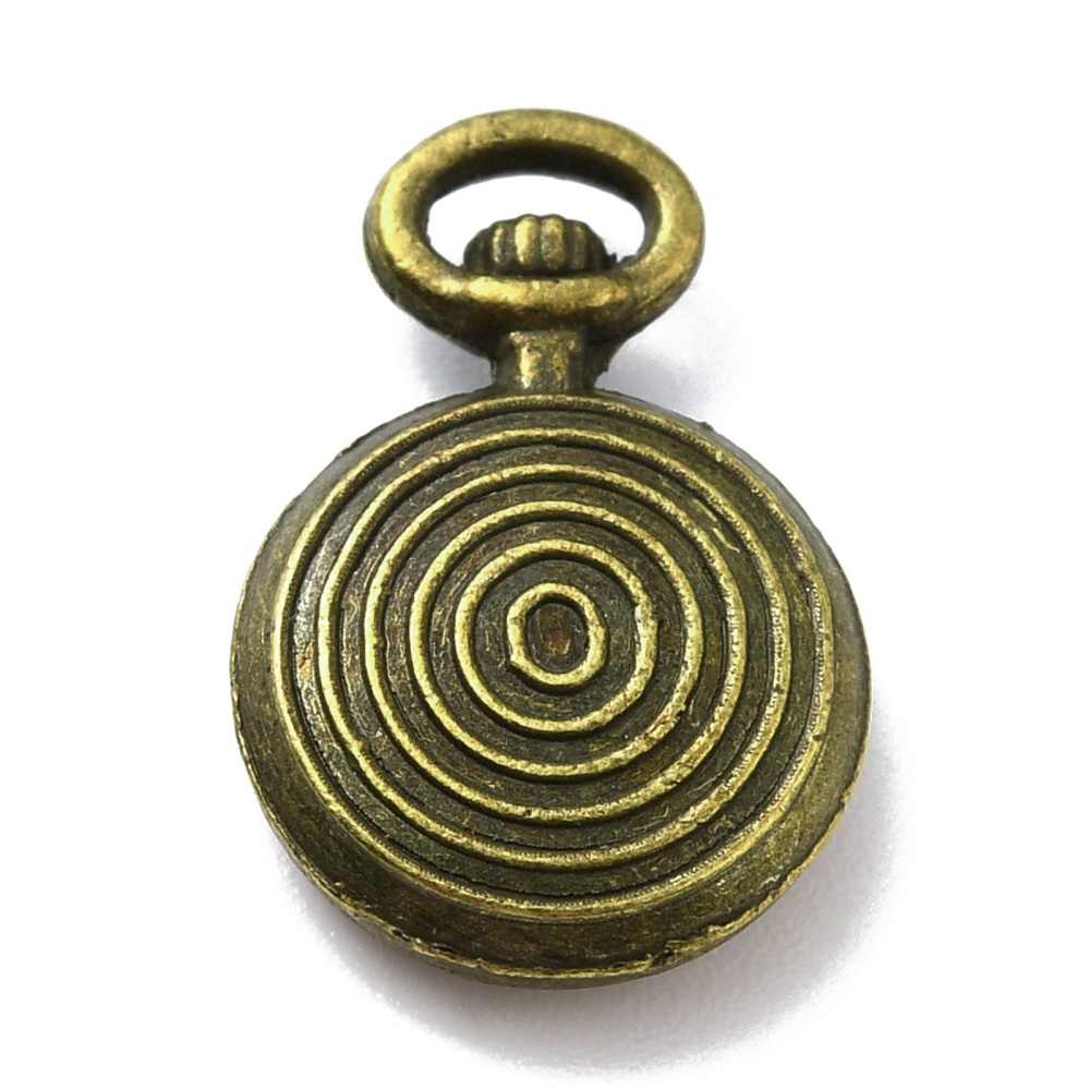 Об'ємна підвіска Вінтажний годинник, 17х12 мм, 1 шт.