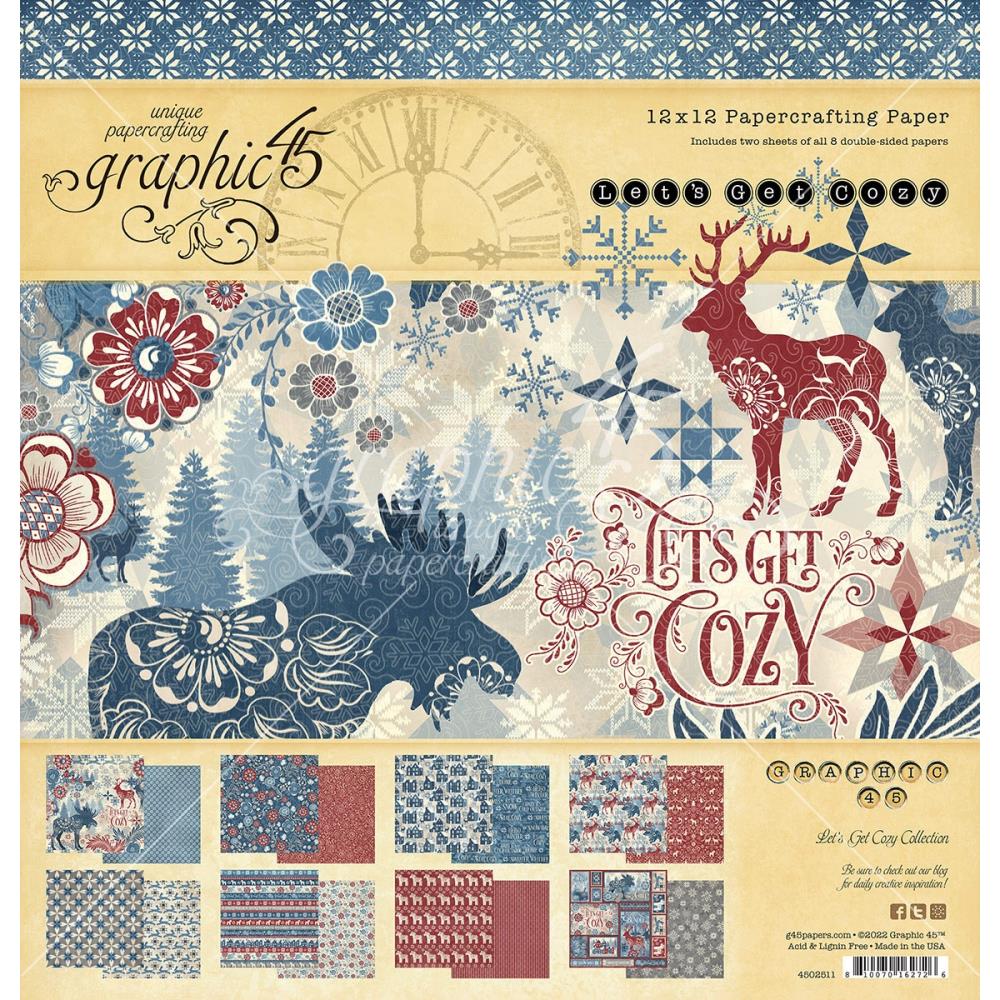 Набор бумаги Let's Get Cozy 8 листов 30х30 см Graphic 45